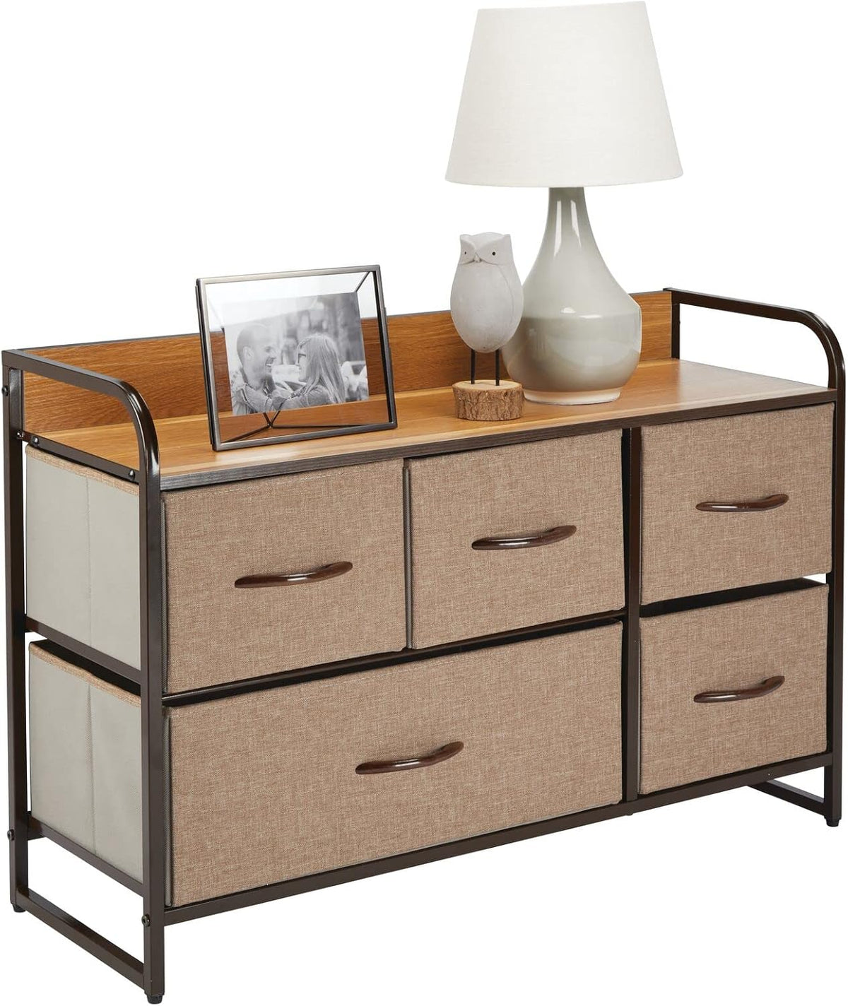 Bronze Linen 5 Drawer Storage Dresser K32092