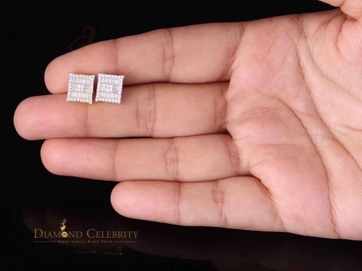 925 Silver Moissanite Baguette Stud Earrings T200