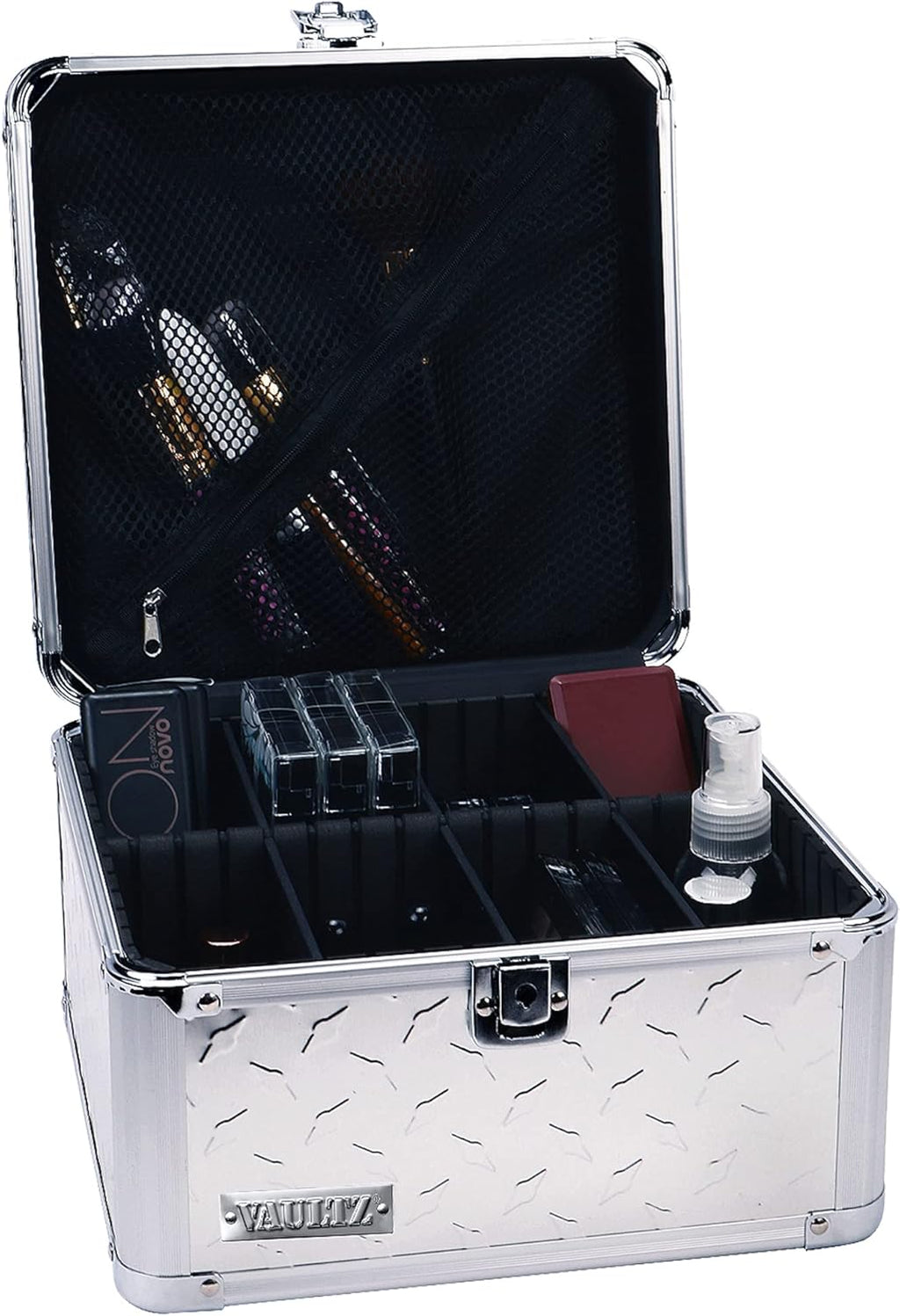 White Locking Storage Box with Adjustable Compartments N737