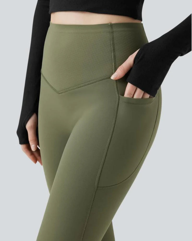 Thermal Tummy Control Yoga Leggings with Pockets F872011