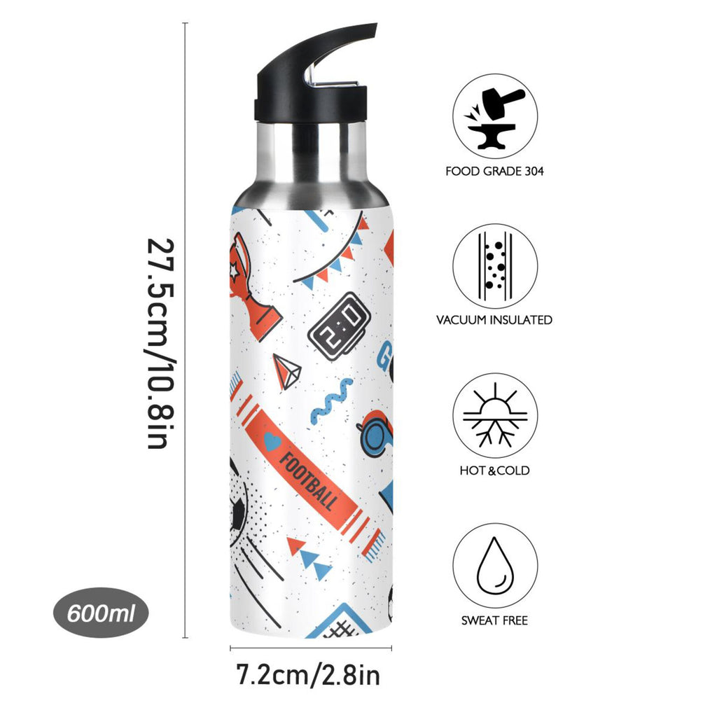 Stainless Steel Insulated Thermos Vacuum Flask Water Bottle with Straw Lid N7063