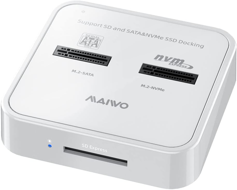 M.2 SATA/NVMe Docking Station, USB C 10Gbps Clone Duplicator, with SD Express Card Base V66336