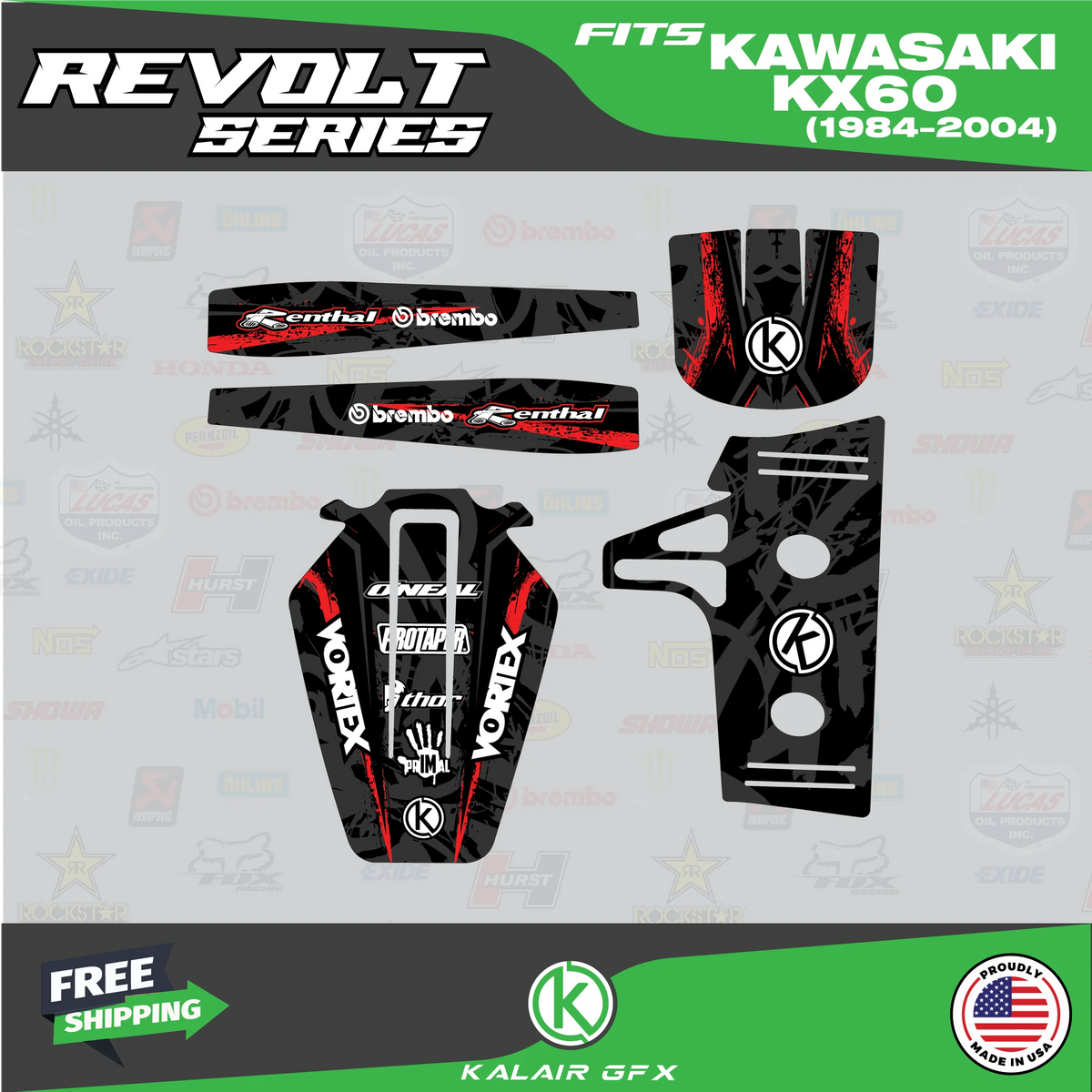 GFX Graphics Kit for Kawasaki KX60 (1984-2004) M346676