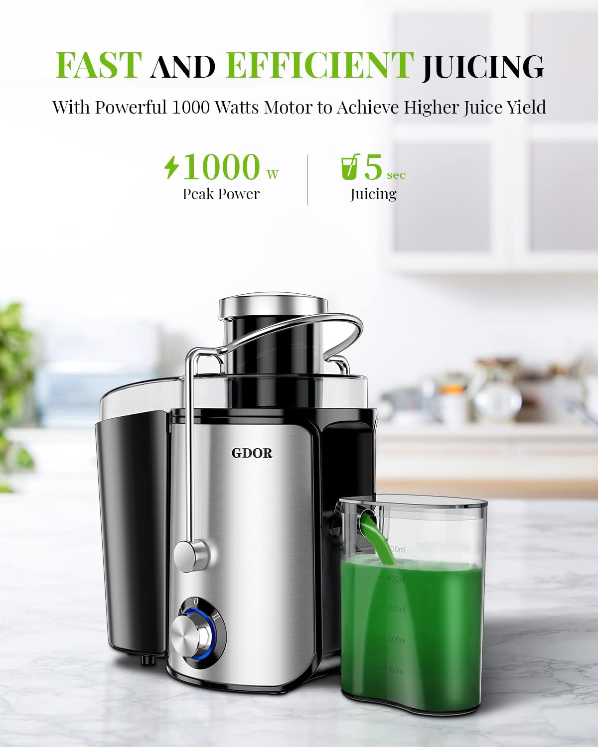 1000W Centrifugal Juicer, Silver D349