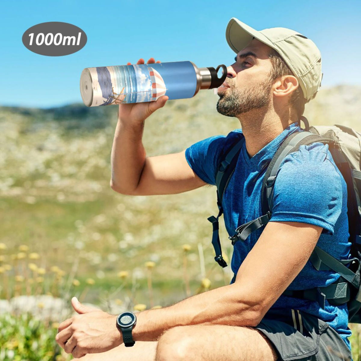 20 oz Insulated Stainless Steel Water Bottle with Straw Lid S505209