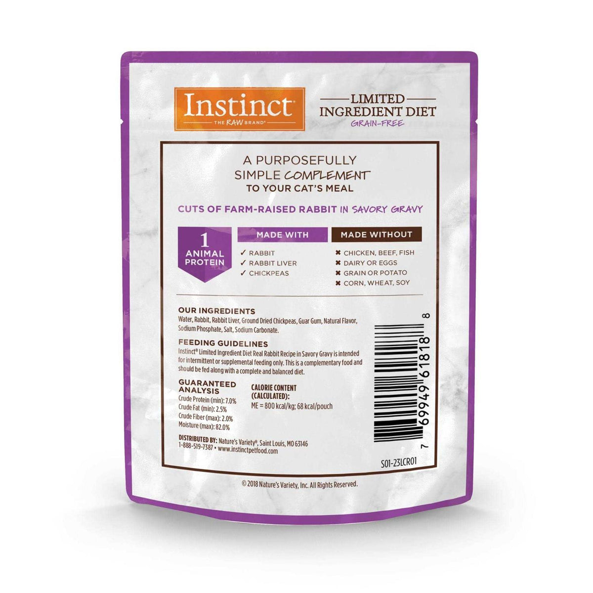 Grain Free Rabbit Recipe Wet Cat Food Pouches C796