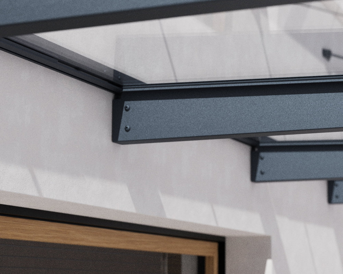 25' x 5' Gray/Clear Awning C24180