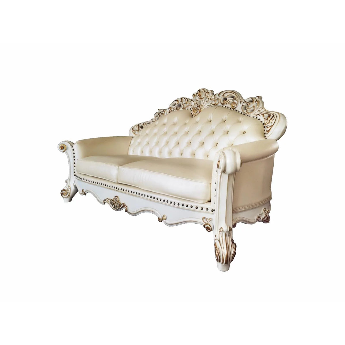 Champagne PU Sofa with 5 Pillows S721