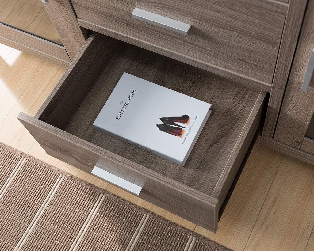 Dark Taupe TV Stand Buffet Console Cabinet with 3 Drawers C722