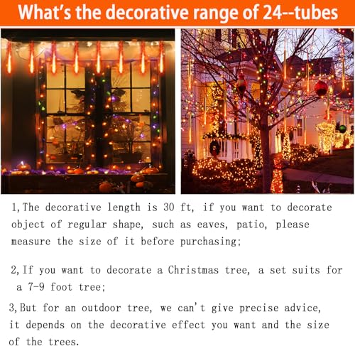 Orange Meteor Shower Icicle String Lights O7905