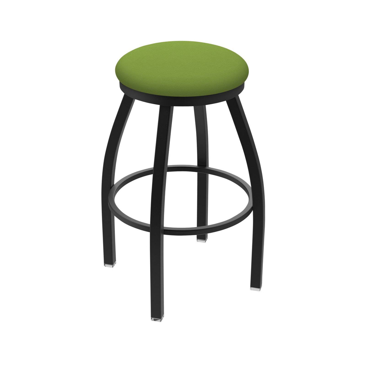 Swivel Counter Stool with Pewter Finish and Kiwi Green Seat C11508