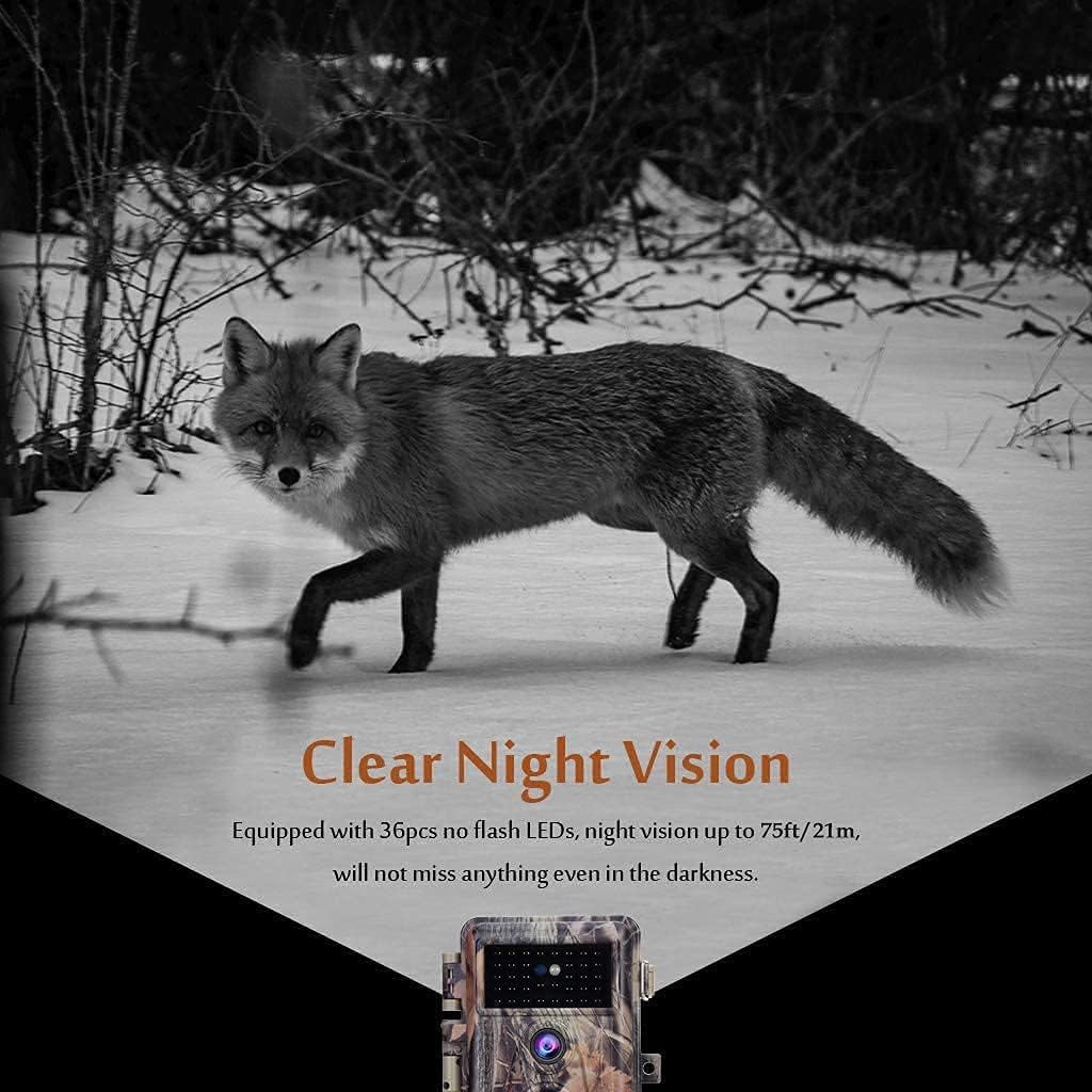2-Pack 24MP Full HD 1296P Night Vision Motion Activated Waterproof Deer Cameras Q125500