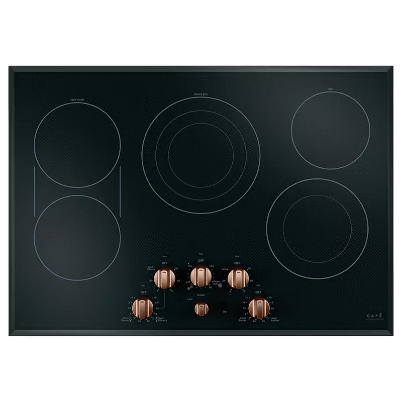 Brushed Copper Electric Cooktop Knob Kit V8412