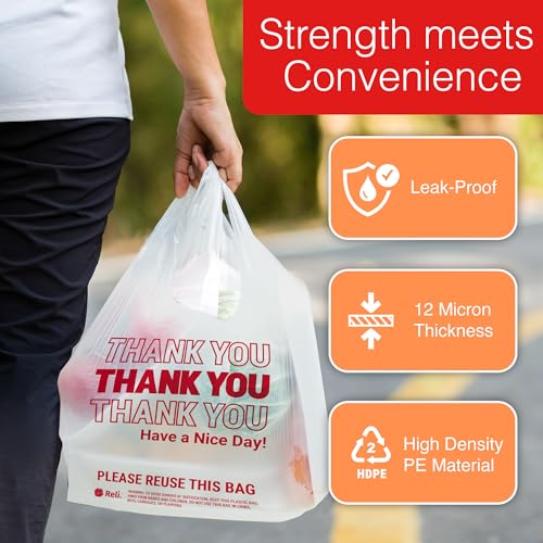 Thank You Plastic Bags 350 Count White P7805
