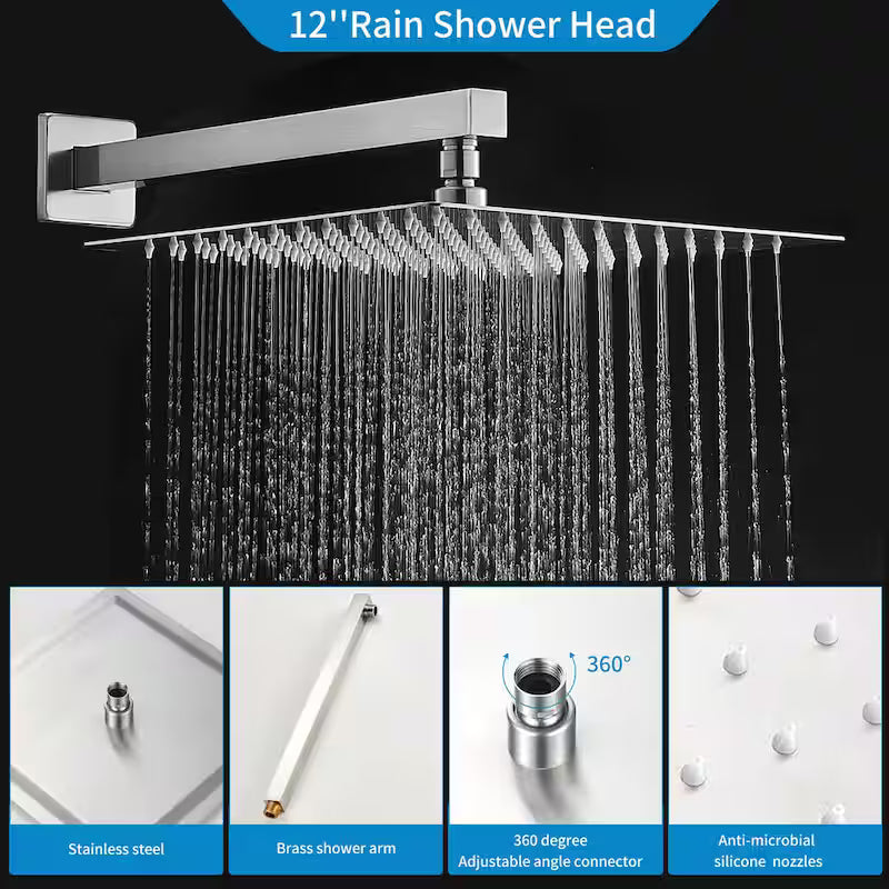12 in. Brushed Nickel Shower System with Handheld Y187296