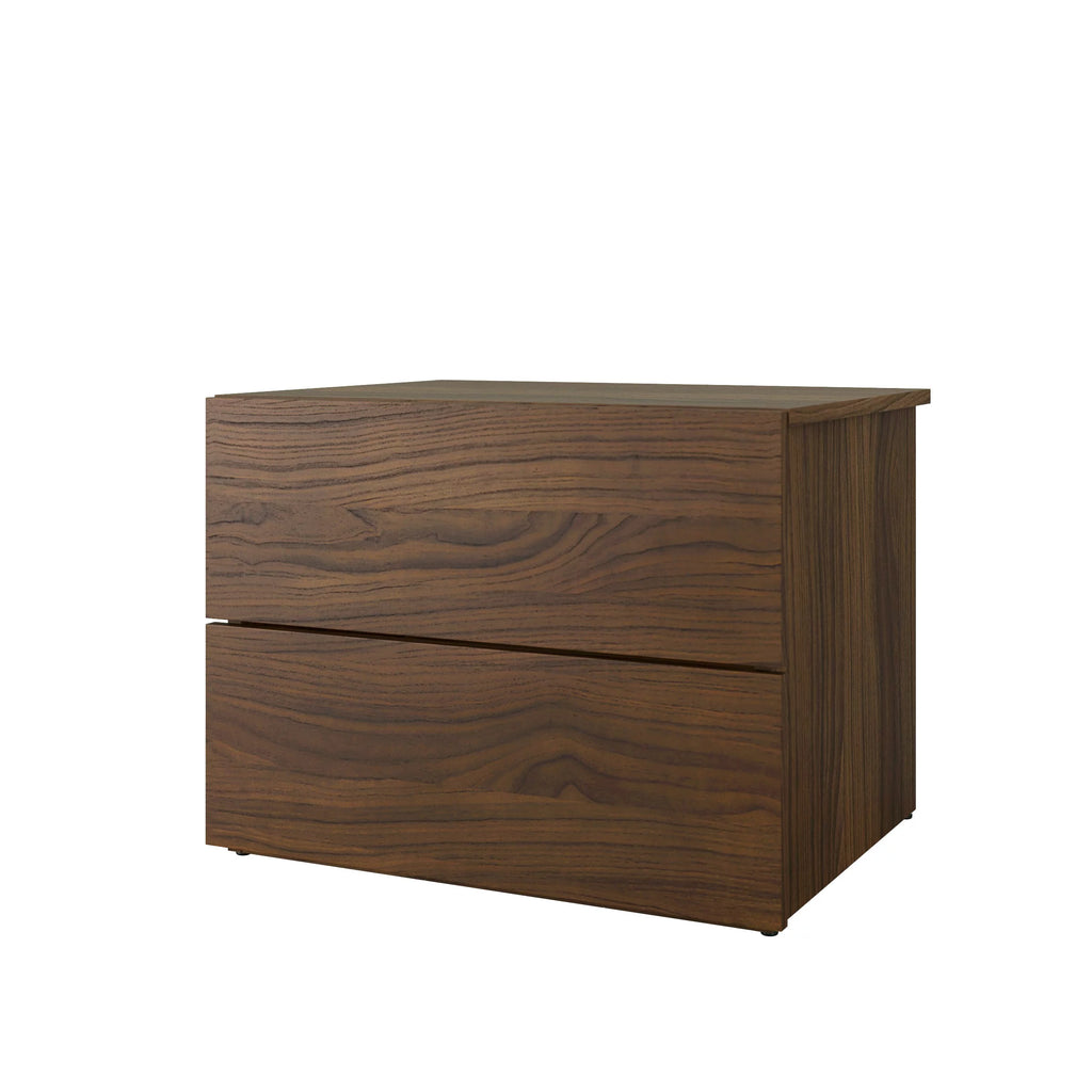 4 Piece Queen Size Walnut and White Bedroom Set S3145