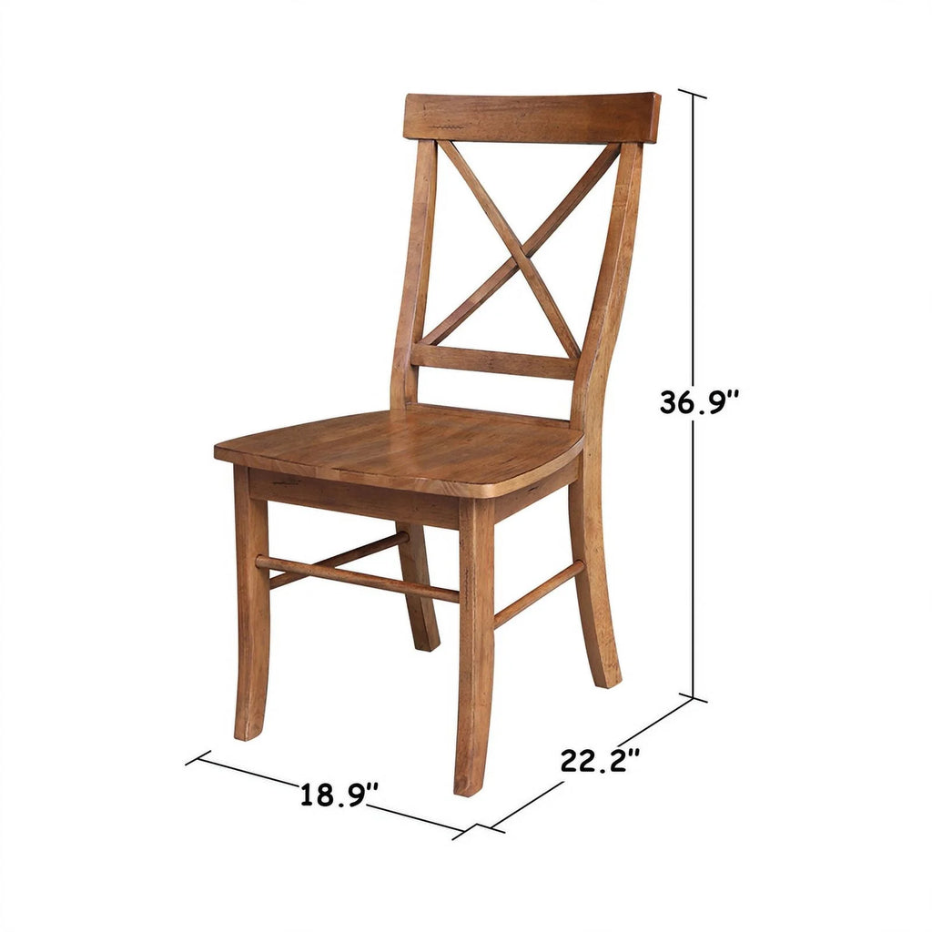 42" Round Solid Wood Dual Drop Leaf Table with 4 Chairs W814
