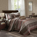 King Red 5 Piece Jacquard Bedspread Set X727
