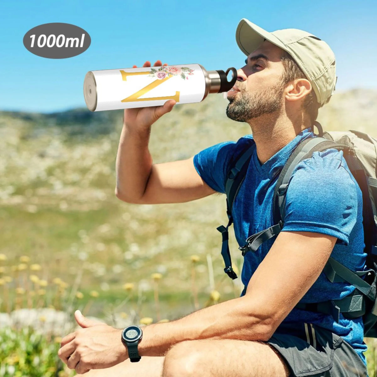 Stainless Steel Insulated Water Bottle with Straw Lid H7100