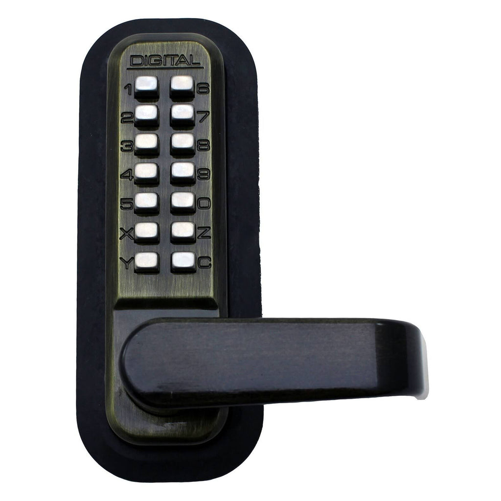 White Passage Door Lever with Mechanical Keyless Lock J449