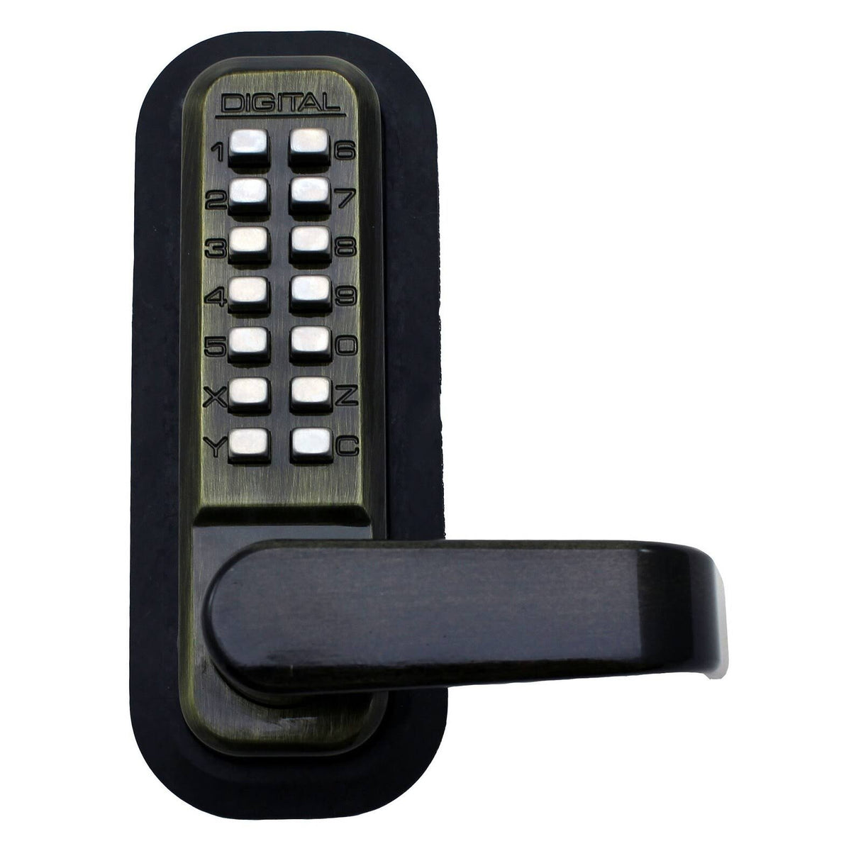 White Passage Door Lever with Mechanical Keyless Lock J449