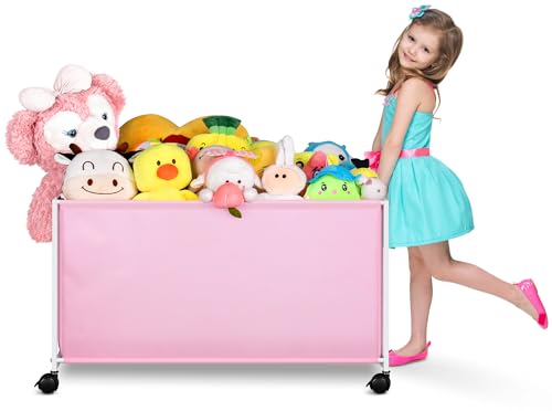 Black Large Toy Box with Wheels M8447