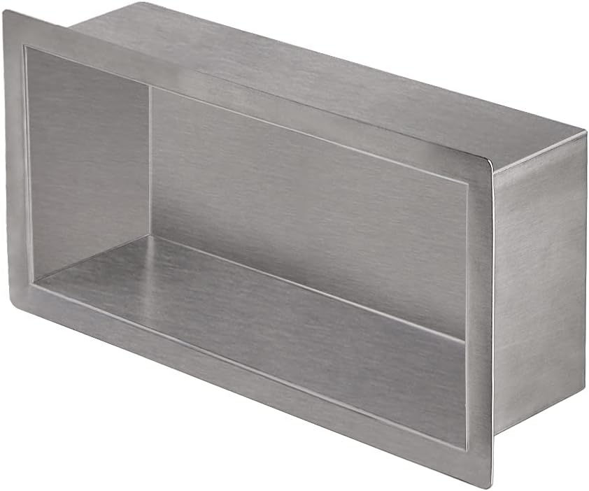 24x12 Brushed Stainless Steel Recessed Shower Shelf T881