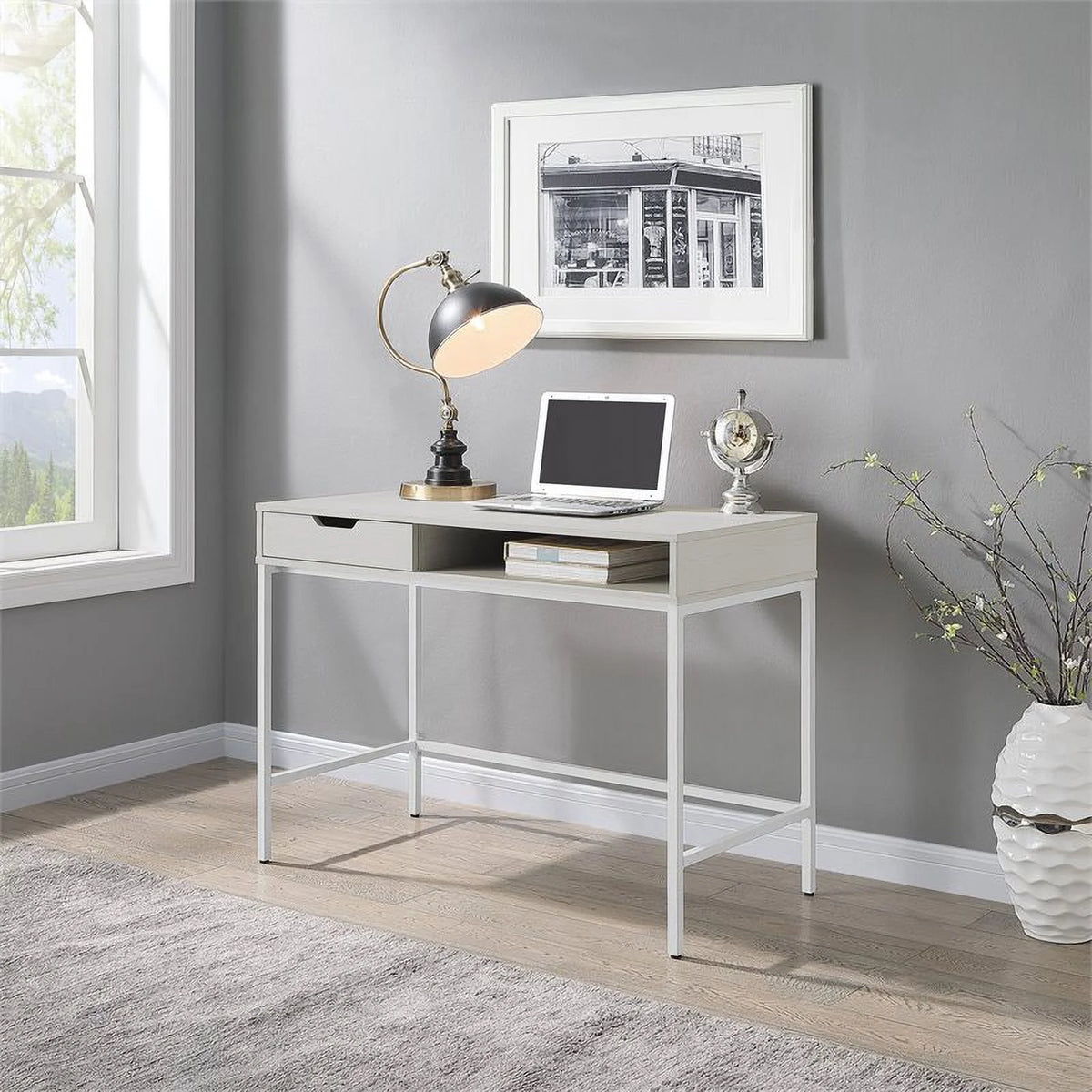 40" Wood Writing Desk with Drawer F4568