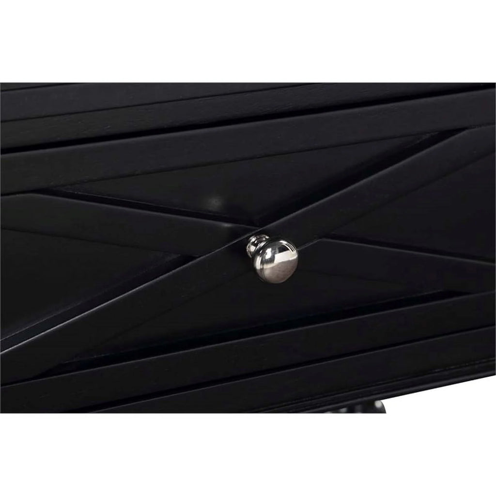 Black 2 Drawer Wood Console Table X251432