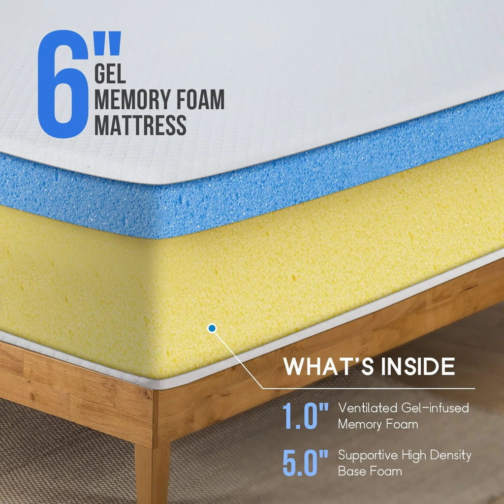 6 inch Gel Memory Foam Twin Mattress M17881