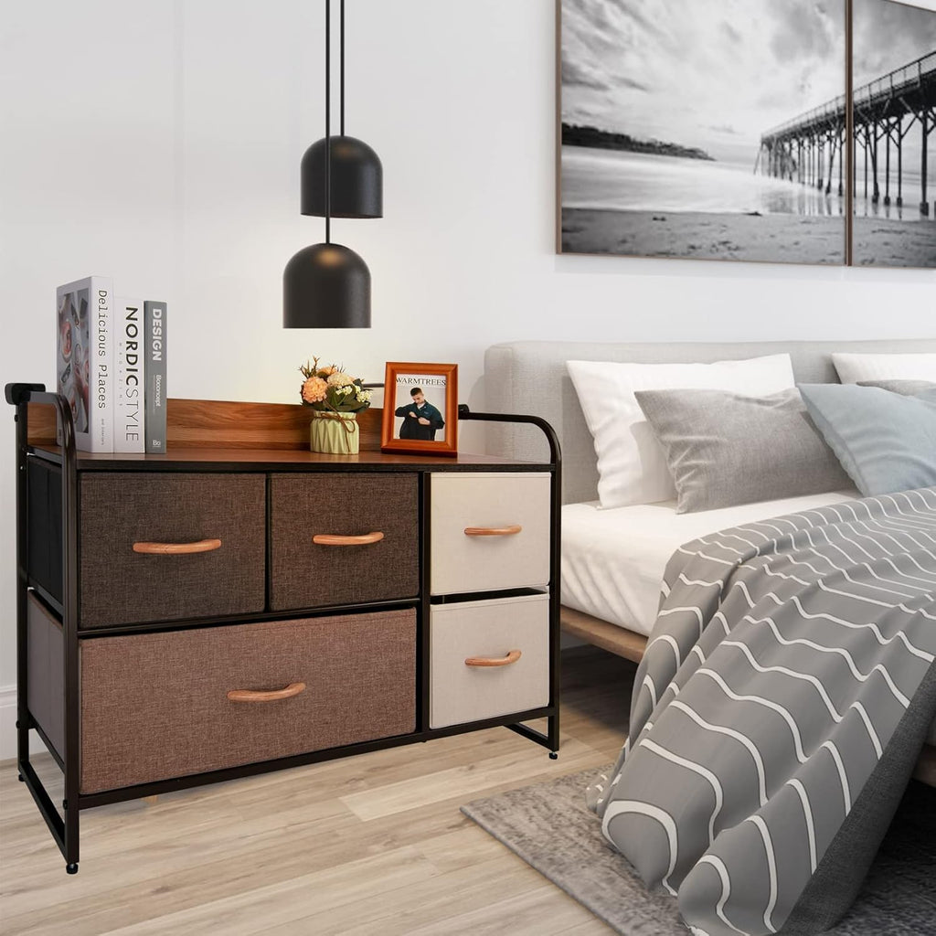 Large Storage Fabric Dresser with 5 Removable Drawers M597886
