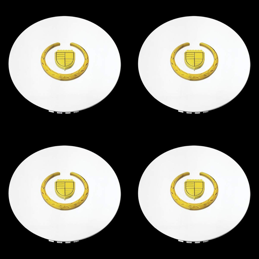 Set of 4 Chrome & Gold 17 inch 20 inch Wheel Hub Center Caps U49510