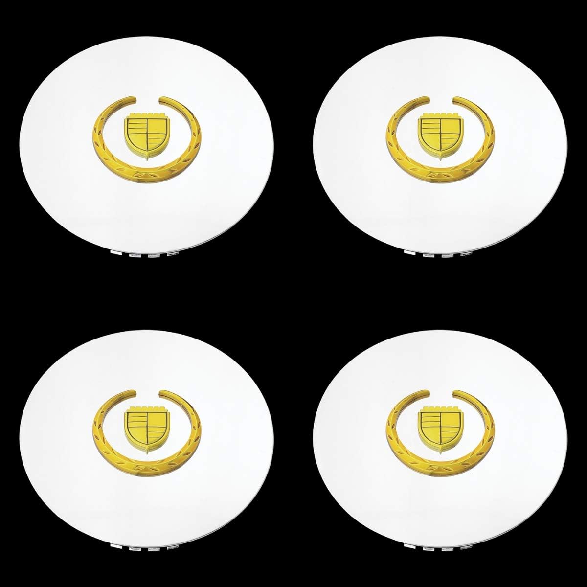 Set of 4 Chrome & Gold 17 inch 20 inch Wheel Hub Center Caps U49510