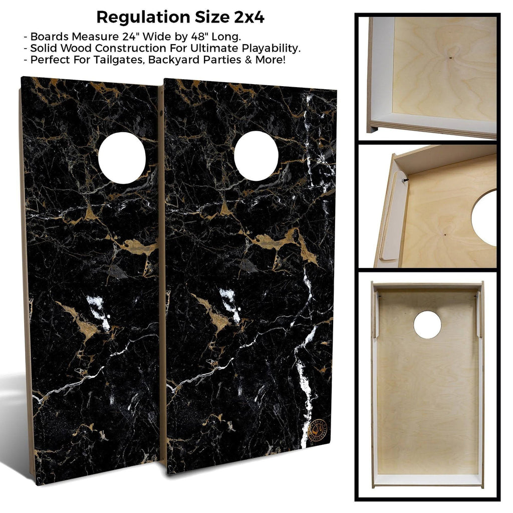 Black Marble Cornhole Set 2x3 Boards O12793