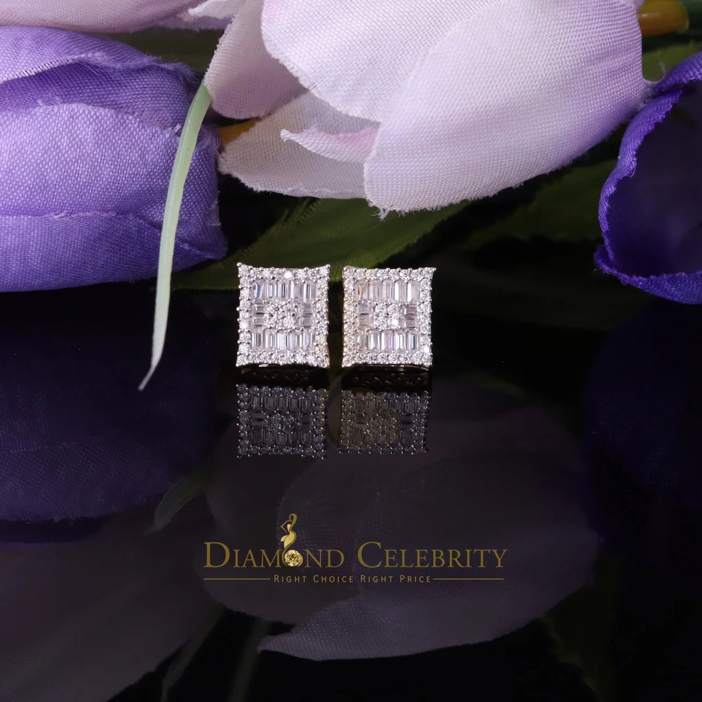925 Silver Moissanite Baguette Stud Earrings T200