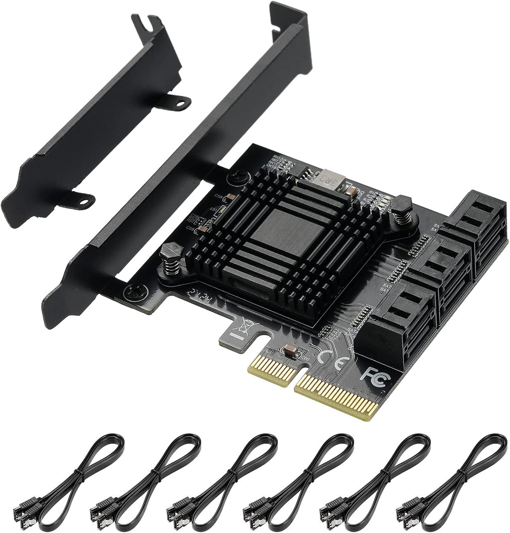 PCIE to SATA 3.0 6 Gbps Controller Card with 8 SATA Cables F90064