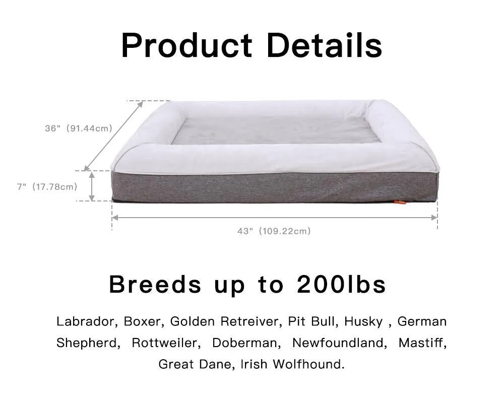 Orthopedic Memory Foam Large Dog Bed with Water Proof Liner X667452