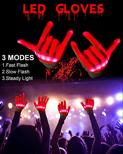 Halloween LED Mask Glow in the Dark Red D49623