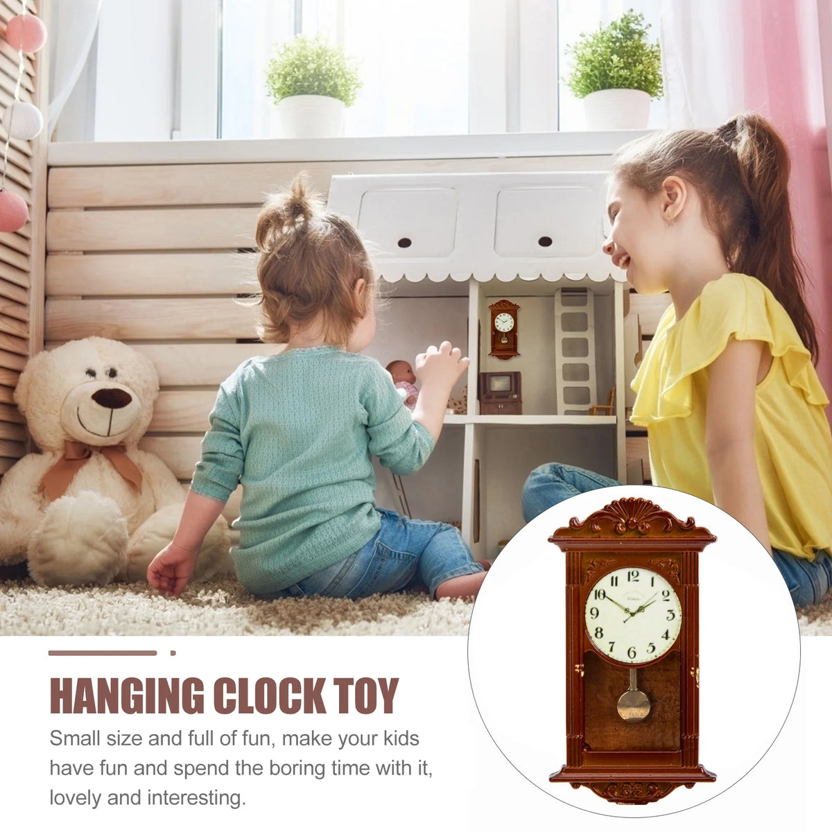 Miniature Roman Clock Doll House Metal Toy G53913
