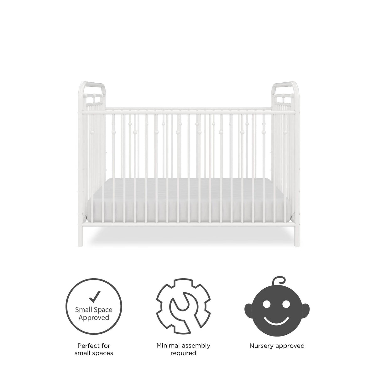 White Metal Crib H264