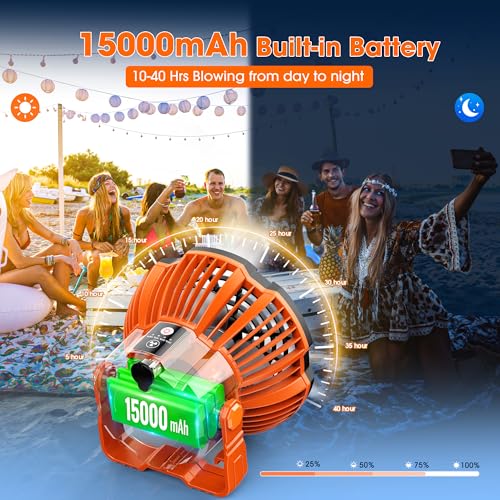15000mAh Portable Camping Fan with Lantern V43467