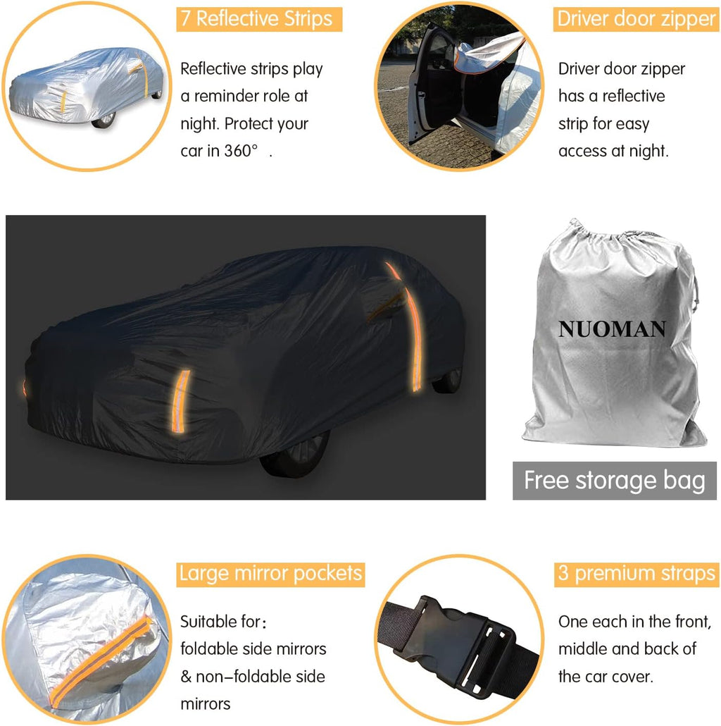 6 Layers Waterproof Cotton SUV Car Cover with Zipper O5906