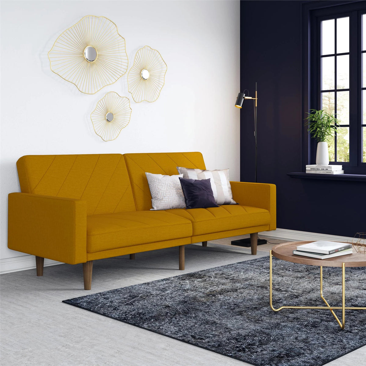 Mustard Yellow Linen Futon D565226