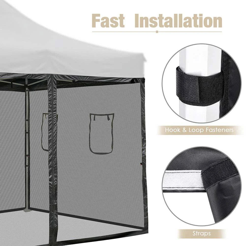 4 Pcs Pop Up 10 ft Canopy Tent Mesh Side Wall T765