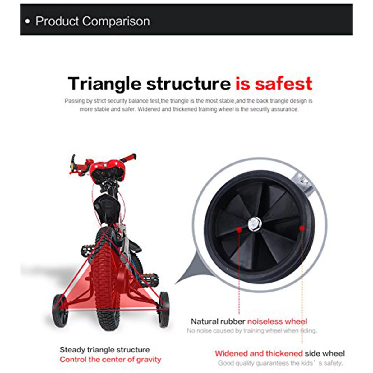 Adjustable Bicycle Training Wheels 2Pcs C3078