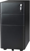 Black 3-Drawer Slim File Cabinet I166