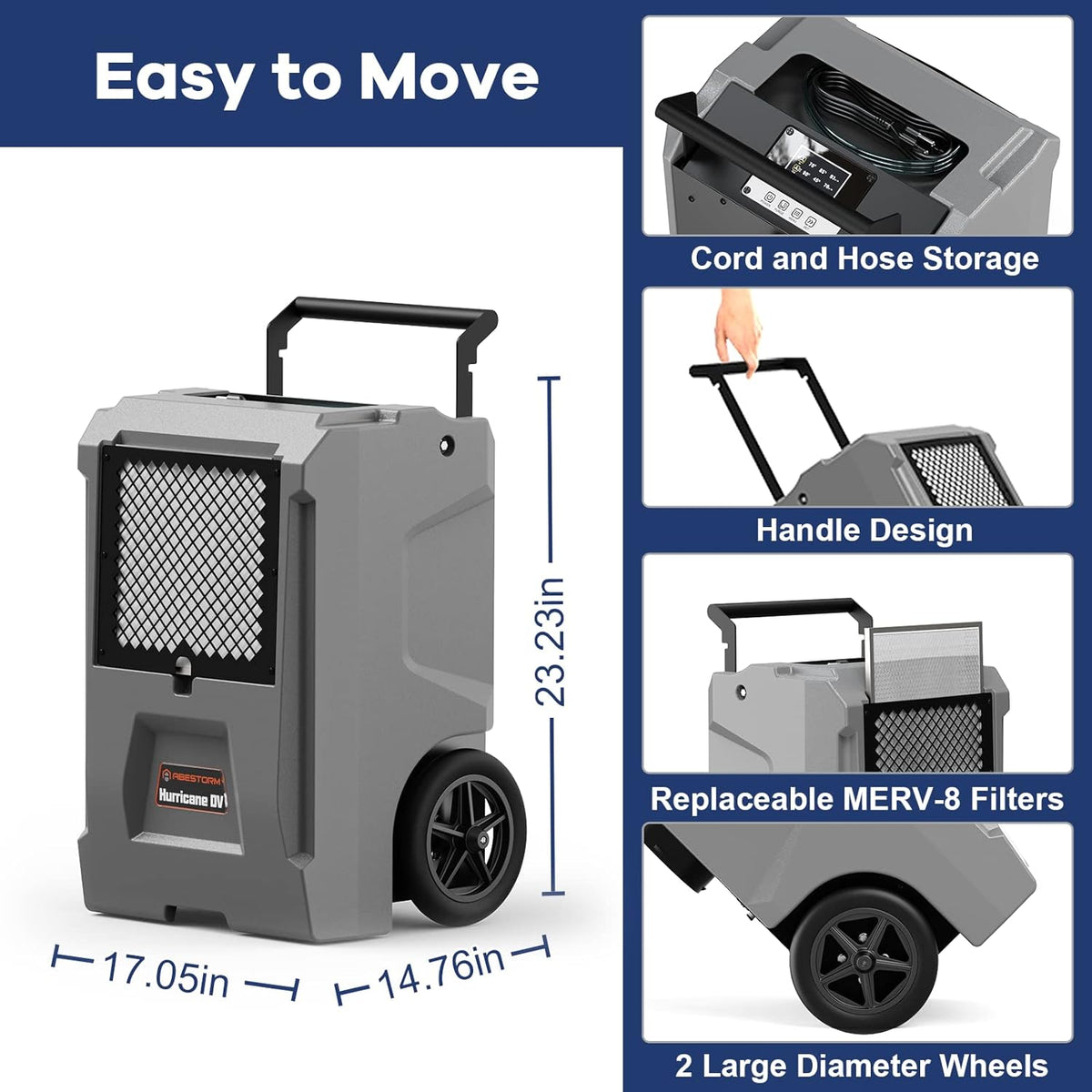 110 Pints Commercial Dehumidifier with Pump and Drain Hose C5336