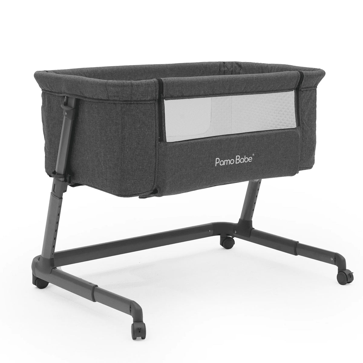 Grey Bassinet with Wheels and Folding Frame T8706
