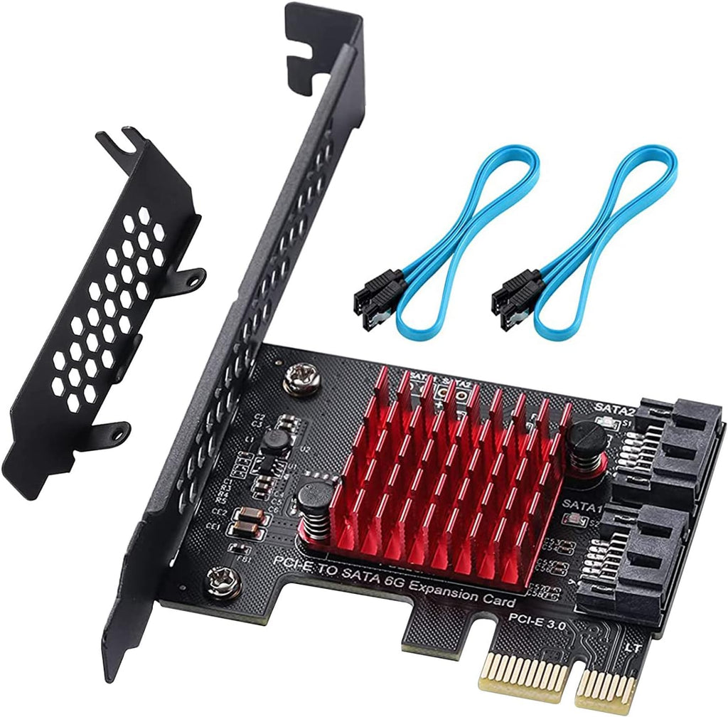PCIE to SATA 3.0 6 Gbps Controller Card with 8 SATA Cables F90064