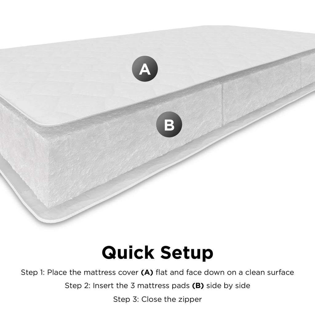 6 Inch Polyester Fill Mattress, Twin Size N9256